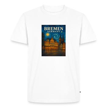 Lumière nocturne de Brême Horizon - T-shirt Premium bio Homme - blanc - Devant - Nico (187cm)