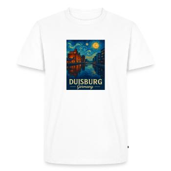 Nuit de Duisbourg sur le Rhin - T-shirt Premium bio Homme - blanc - Devant - Nico (187cm)