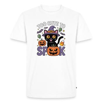Trop mignon pour être effrayé - Chat sorcière mignon - T-shirt Premium bio Homme - blanc - Devant - Nico (187cm)