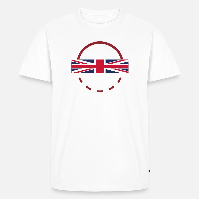 Union Jack Arc Print Abzeichen - Männer Premium Bio T-Shirt - Weiß