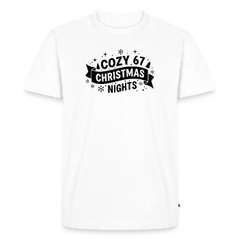 Cozy 67 Christmas Nights - Men's Premium Organic T-Shirt - white - Front - Nico (187cm)