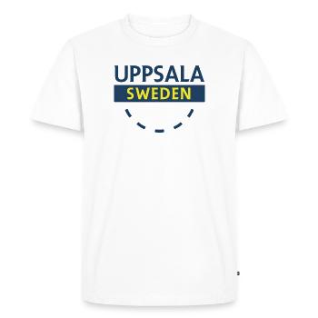 Uppsala Logotype Suède - T-shirt Premium bio Homme - blanc - Devant - Nico (187cm)