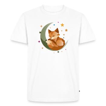 Renard endormi sur la lune – Géométrique - T-shirt Premium bio Homme - blanc - Devant - Nico (187cm)