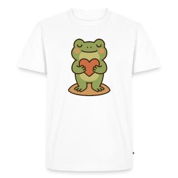 Grenouille avec cœur – Design d’amour - T-shirt Premium bio Homme - blanc - Devant - Nico (187cm)