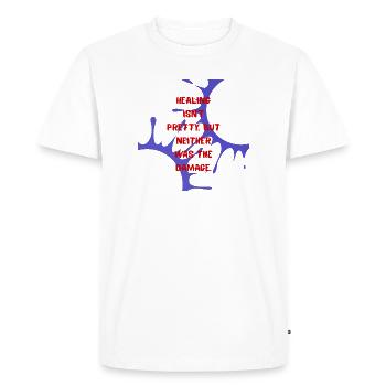 Healing design - Men's Premium Organic T-Shirt - white - Front - Nico (187cm)