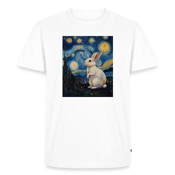 Rabbit Van Gogh Style Starry Night - Men's Premium Organic T-Shirt - white - Front - Nico (187cm)