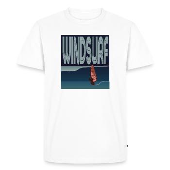 Véliplanchiste dans la vague - T-shirt Premium bio Homme - blanc - Devant - Nico (187cm)