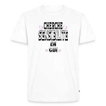Looking for sensitivity on a permanent contract - Men's Premium Organic T-Shirt - white - Front - Nico (187cm)