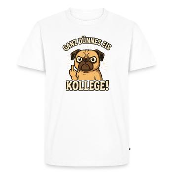 Bonjour glace très mince - T-shirt Premium bio Homme - blanc - Devant - Nico (187cm)
