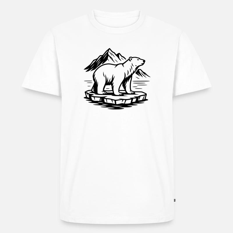 Eisbär - Männer Premium Bio T-Shirt - Weiß