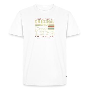 Les légendes sont nées en décembre 1978 - T-shirt Premium bio Homme - blanc - Devant - Nico (187cm)
