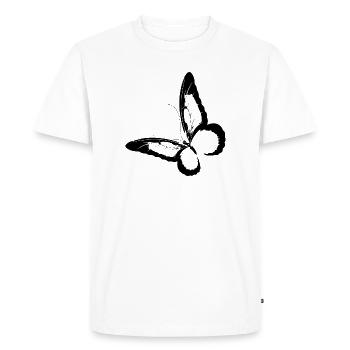 NOUVEAU -- Beauté, changement et joie : le papillon. - T-shirt Premium bio Homme - blanc - Devant - Nico (187cm)