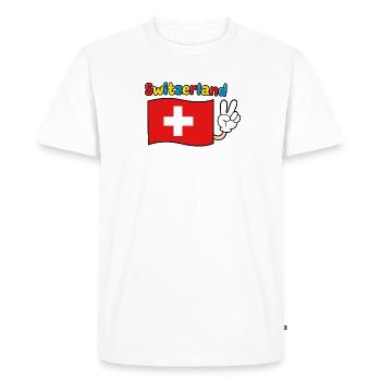 Drapeau suisse - T-shirt Premium bio Homme - blanc - Devant - Nico (187cm)