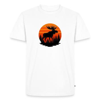Coucher de soleil orignal dans la silhouette de la forêt - T-shirt Premium bio Homme - blanc - Devant - Nico (187cm)