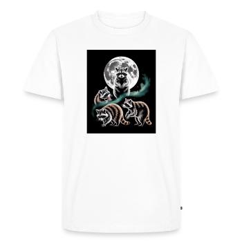 Raccoons under the full moon in the night forest - Men's Premium Organic T-Shirt - white - Front - Nico (187cm)