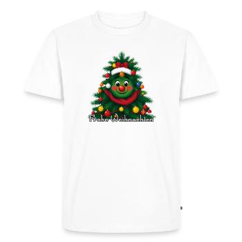 Merry Christmas tree with face - Men's Premium Organic T-Shirt - white - Front - Nico (187cm)