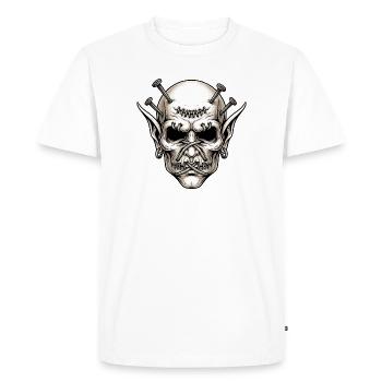 Creepy Demon Halloween Monster Horror Creature - Men's Premium Organic T-Shirt - white - Front - Nico (187cm)