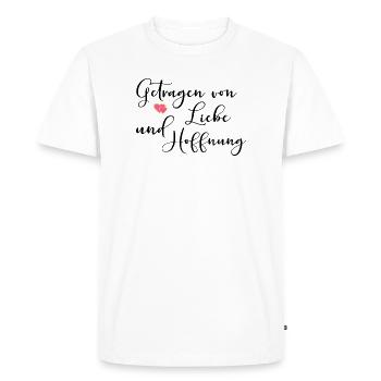 AMOUR, ESPOIR, PAROLES, CHAGRIN - T-shirt Premium bio Homme - blanc - Devant - Nico (187cm)