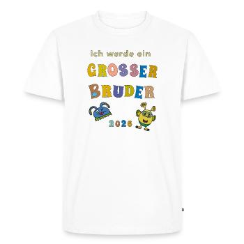 Je vais être un grand frère en 2026 - T-shirt Premium bio Homme - blanc - Devant - Nico (187cm)