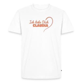 Claudia - T-shirt Premium bio Homme - blanc - Devant - Nico (187cm)