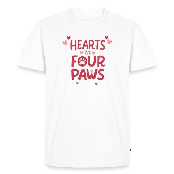 Cœurs sur Quatre Pattes - T-shirt Premium bio Homme - blanc - Devant - Nico (187cm)
