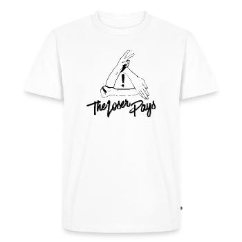 Le perdant paie – Signe de main amusant - T-shirt Premium bio Homme - blanc - Devant - Nico (187cm)