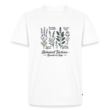 Botanical Tinctures – Lavender & Sage - Men's Premium Organic T-Shirt - white - Front - Nico (187cm)