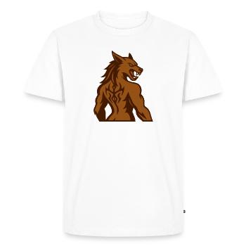 Wolfsrufer Tribal Tattoo Illustration - T-shirt Premium bio Homme - blanc - Devant - Nico (187cm)