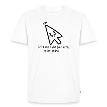 Impossible de faire une pause | Joueur en ligne drôle Spruc - T-shirt Premium bio Homme - blanc - Devant - Nico (187cm)