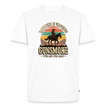 Classic Western TV - Cowboy Sunset Design - Men's Premium Organic T-Shirt - white - Front - Nico (187cm)