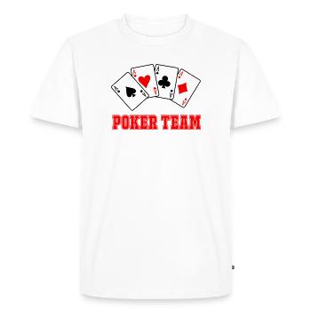 Poker Team - Men's Premium Organic T-Shirt - white - Front - Nico (187cm)