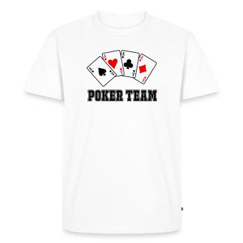 Poker Team - Men's Premium Organic T-Shirt - white - Front - Nico (187cm)