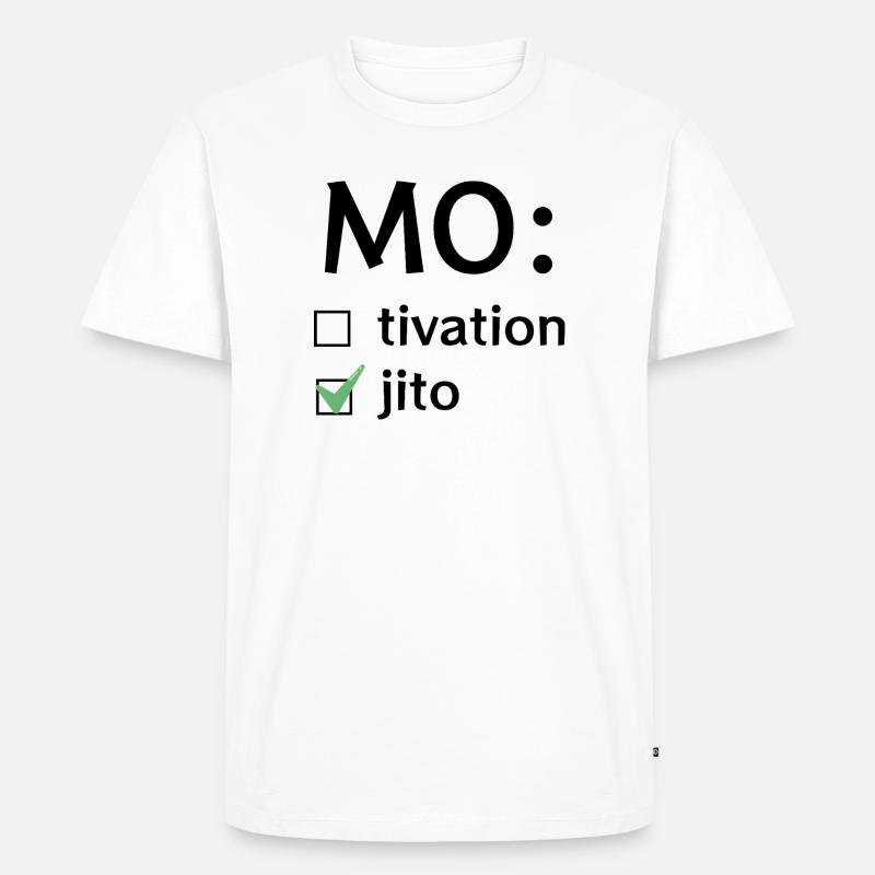 Motivation oder Mojito - Männer Premium Bio T-Shirt - Weiß