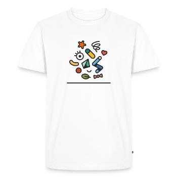 Happy Abstract Colorful Doodle - Men's Premium Organic T-Shirt - white - Front - Nico (187cm)