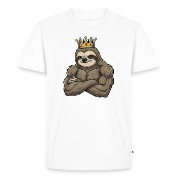 fort paresseux roi dessin animé fitness portrait - T-shirt Premium bio Homme - blanc - Devant - Nico (187cm)