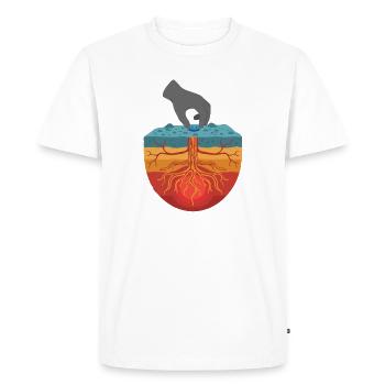 Geothermal Tech - Earth's Heat Seeker - Men's Premium Organic T-Shirt - white - Front - Nico (187cm)