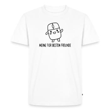 gamer-friends-mouse-buttons-funny-spruch_1 - Men's Premium Organic T-Shirt - white - Front - Nico (187cm)