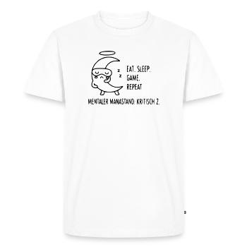 Manger dormir jeu Répéter | Gamer Moon et État de Mana - T-shirt Premium bio Homme - blanc - Devant - Nico (187cm)