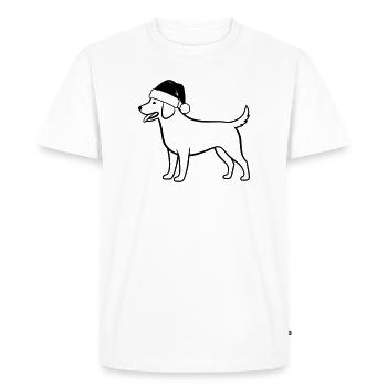 Christmas Dog Cartoon Illustration - Men's Premium Organic T-Shirt - white - Front - Nico (187cm)