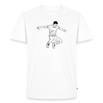 Art de ligne Dancing Man - T-shirt Premium bio Homme - blanc - Devant - Nico (187cm)