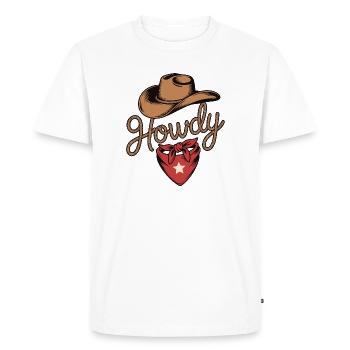 Howdy Cowboy - Conception de corde western - T-shirt Premium bio Homme - blanc - Devant - Nico (187cm)