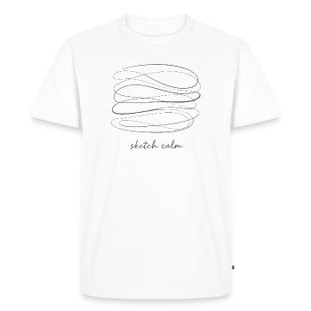 Sketch Calm – Le calme dans les lignes - T-shirt Premium bio Homme - blanc - Devant - Nico (187cm)