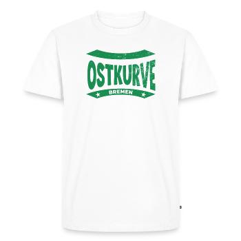 Bremen Stadium Ostkurve Hoodie, Green-White FOREVER - Men's Premium Organic T-Shirt - white - Front - Nico (187cm)