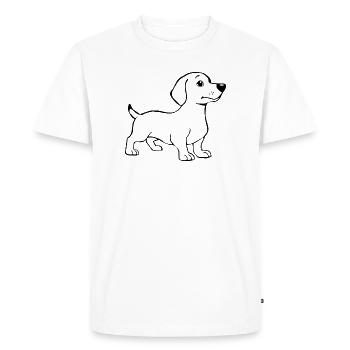 T-shirt chien teckel cadeau - T-shirt Premium bio Homme - blanc - Devant - Nico (187cm)