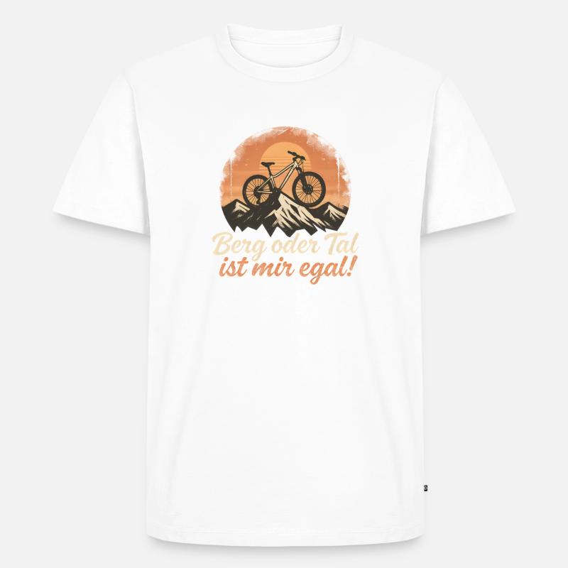 Berg oder Tal Mountainbike Radfahrer  - Männer Premium Bio T-Shirt - Weiß