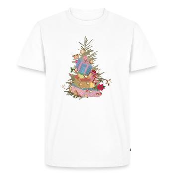 Sapin de Noël avec cadeaux et pain d’épices - T-shirt Premium bio Homme - blanc - Devant - Nico (187cm)