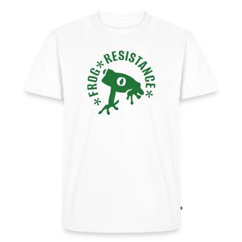 Résistance des grenouilles - « Résistance des grenouilles » - T-shirt Premium bio Homme - blanc - Devant - Nico (187cm)