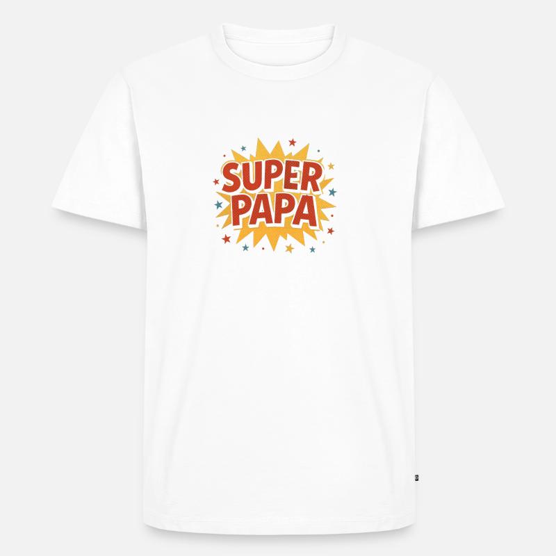 Super Papa Comic Explosion - Männer Premium Bio T-Shirt - Weiß