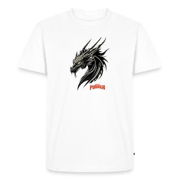 Motif contrasté de tête de dragon - T-shirt Premium bio Homme - blanc - Devant - Nico (187cm)