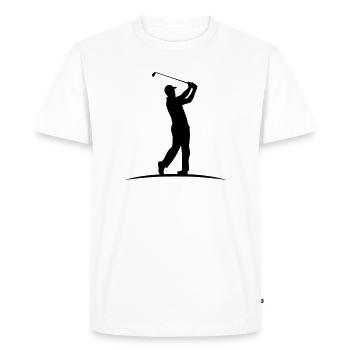 Golfer Silhouette Illustration - Men's Premium Organic T-Shirt - white - Front - Nico (187cm)